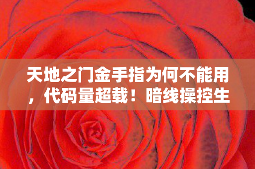 天地之门金手指为何不能用,代码量超载!暗线操控生死,头皮发麻的赛博成神之路 天地之门金手指为何不能用,代码量超载!暗线操控生死,头皮发麻的赛博成神之路