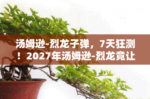 汤姆逊-烈龙子弹,7天狂测!2027年汤姆逊-烈龙竟让99%玩家集体破防? 汤姆逊-烈龙子弹,7天狂测!2027年汤姆逊-烈龙竟让99%玩家集体破防?