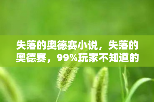 失落的奥德赛小说，失落的奥德赛，99%玩家不知道的3大氪金猫腻，越玩越上头？
