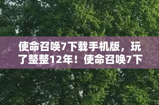 使命召唤7下载手机版,玩了整整12年!使命召唤7下载选正版还是怀旧版?老玩家纠结到失眠 使命召唤7下载手机版,玩了整整12年!使命召唤7下载选正版还是怀旧版?老玩家纠结到失眠
