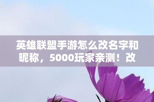 英雄联盟手游怎么改名字和昵称,5000玩家亲测!改名疑云大起底,这操作真让人绷不住! 英雄联盟手游怎么改名字和昵称,5000玩家亲测!改名疑云大起底,这操作真让人绷不住!
