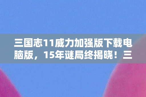 三国志11威力加强版下载电脑版，15年谜局终揭晓！三国志11玩家集体泪目，这竟是最后的验尸报告