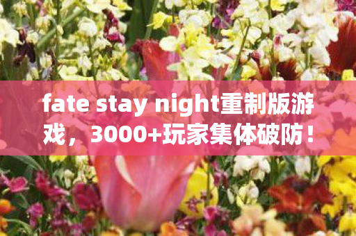 fate stay night重制版游戏,3000+玩家集体破防!圣杯战争疑云密布,这操作真绷不住了 fate stay night重制版游戏,3000+玩家集体破防!圣杯战争疑云密布,这操作真绷不住了