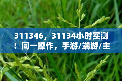 311346,31134小时实测!同一操作,手游/端游/主机手感竟差出银河系? 311346,31134小时实测!同一操作,手游/端游/主机手感竟差出银河系?