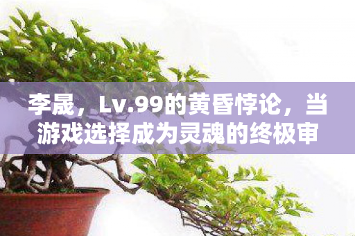 李晟，Lv.99的黄昏悖论，当游戏选择成为灵魂的终极审判场