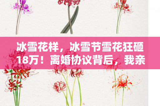 冰雪花样,冰雪节雪花狂砸18万!离婚协议背后,我亲手拆家的惊天隐情! 冰雪花样,冰雪节雪花狂砸18万!离婚协议背后,我亲手拆家的惊天隐情!