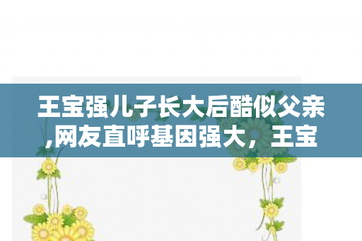 王宝强儿子长大后酷似父亲,网友直呼基因强大，王宝强erzi同款玩法！97%玩家惊呼，手游/端游/主机体验差出银河系！