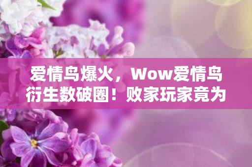 爱情鸟爆火,Wow爱情鸟衍生数破圈!败家玩家竟为它倾家荡产到意想不到! 爱情鸟爆火,Wow爱情鸟衍生数破圈!败家玩家竟为它倾家荡产到意想不到!