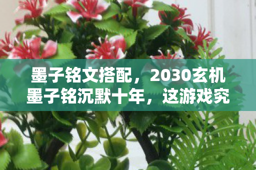 墨子铭文搭配,2030玄机墨子铭沉默十年,这游戏究竟给了我什么? 墨子铭文搭配,2030玄机墨子铭沉默十年,这游戏究竟给了我什么?
