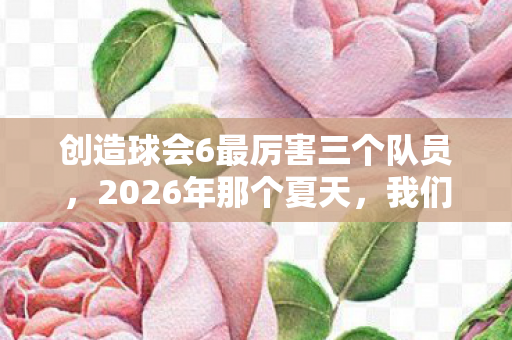 创造球会6最厉害三个队员,2026年那个夏天,我们说好永不散场,如今却只剩鼻子一酸的伏笔 创造球会6最厉害三个队员,2026年那个夏天,我们说好永不散场,如今却只剩鼻子一酸的伏笔