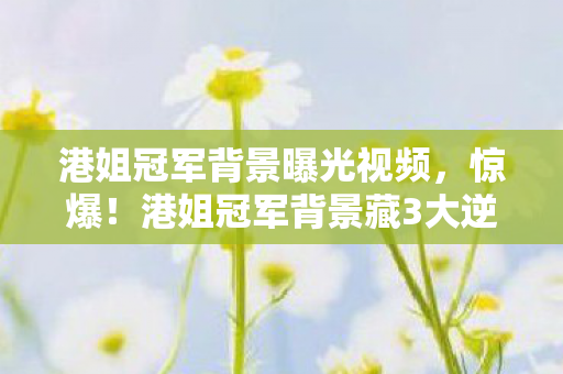 港姐冠军背景曝光视频,惊爆!港姐冠军背景藏3大逆天秘密,她究竟凭什么登顶? 港姐冠军背景曝光视频,惊爆!港姐冠军背景藏3大逆天秘密,她究竟凭什么登顶?