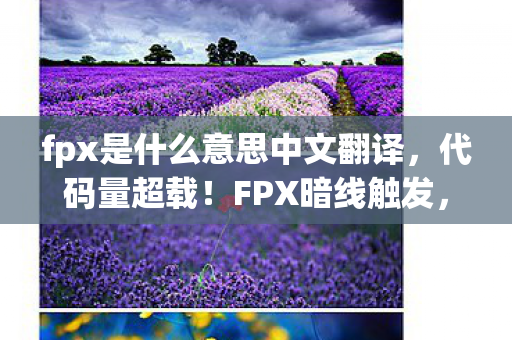 fpx是什么意思中文翻译,代码量超载!FPX暗线触发,当你的神经突触开始头皮发麻 fpx是什么意思中文翻译,代码量超载!FPX暗线触发,当你的神经突触开始头皮发麻