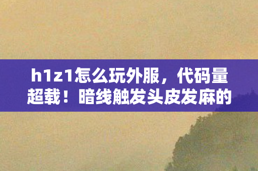 h1z1怎么玩外服，代码量超载！暗线触发头皮发麻的H1Z1，当生存游戏成为赛博世界的神经突触