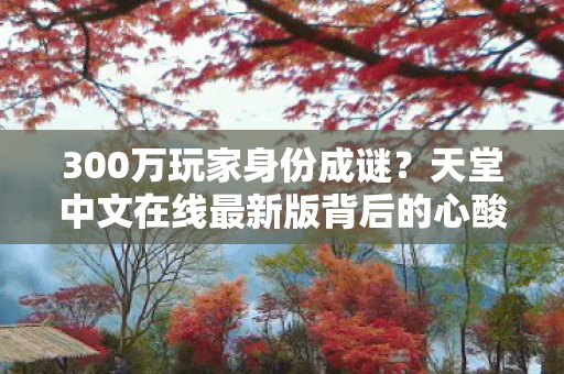 300万玩家身份成谜?天堂中文在线最新版背后的心酸独白 300万玩家身份成谜?天堂中文在线最新版背后的心酸独白