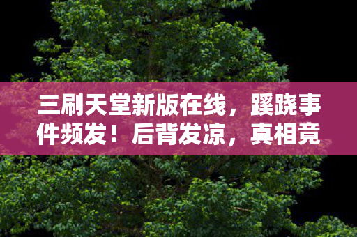 三刷天堂新版在线,蹊跷事件频发!后背发凉,真相竟藏于此? 三刷天堂新版在线,蹊跷事件频发!后背发凉,真相竟藏于此?