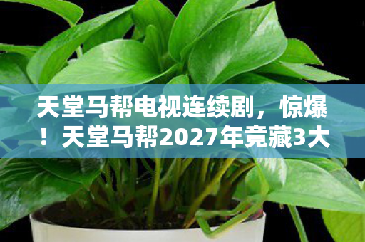 天堂马帮电视连续剧,惊爆!天堂马帮2027年竟藏3大惊天秘密,真相让人脊背发凉! 天堂马帮电视连续剧,惊爆!天堂马帮2027年竟藏3大惊天秘密,真相让人脊背发凉!