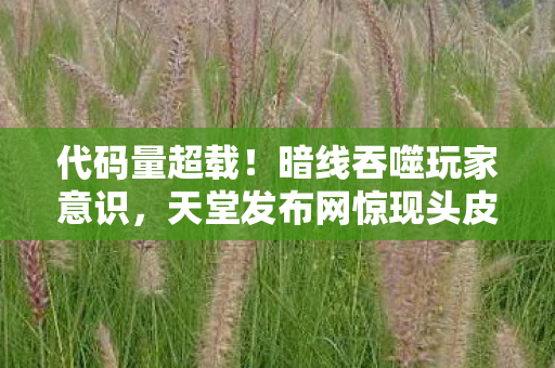 代码量超载!暗线吞噬玩家意识,天堂发布网惊现头皮发麻的意识囚笼 代码量超载!暗线吞噬玩家意识,天堂发布网惊现头皮发麻的意识囚笼