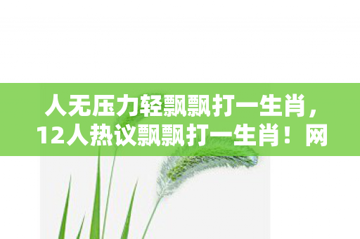 人无压力轻飘飘打一生肖,12人热议飘飘打一生肖!网吧疑云,这答案咋让人绷不住? 人无压力轻飘飘打一生肖,12人热议飘飘打一生肖!网吧疑云,这答案咋让人绷不住?