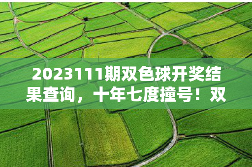 2023111期双色球开奖结果查询,十年七度撞号!双色球蹊跷重码背后,后背发凉的逃亡真相 2023111期双色球开奖结果查询,十年七度撞号!双色球蹊跷重码背后,后背发凉的逃亡真相