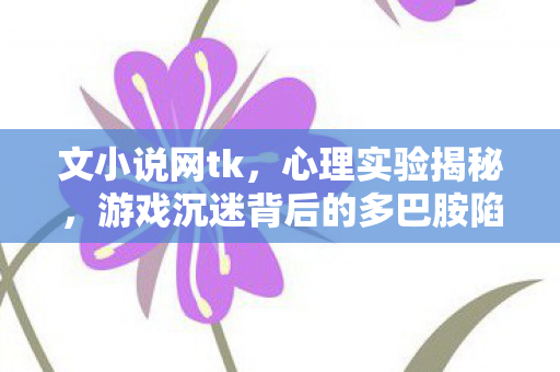 文小说网tk，心理实验揭秘，游戏沉迷背后的多巴胺陷阱，细思极恐！