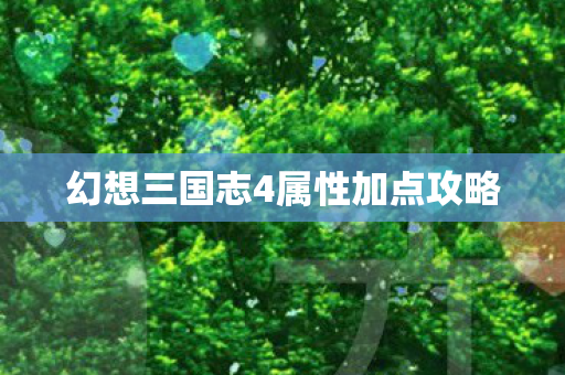 幻想三国志4属性加点攻略图片