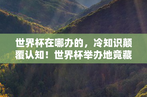 世界杯在哪办的，冷知识颠覆认知！世界杯举办地竟藏着目瞪口呆的十年谎言