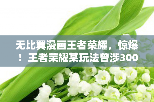 无比翼漫画王者荣耀,惊爆!王者荣耀某玩法曾涉3000万隐情,结果让人吓一跳! 无比翼漫画王者荣耀,惊爆!王者荣耀某玩法曾涉3000万隐情,结果让人吓一跳!