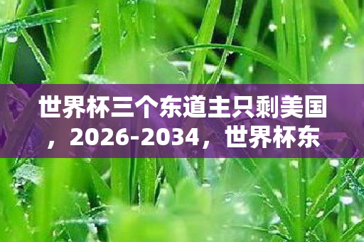 世界杯三个东道主只剩美国，2026-2034，世界杯东道主十年溃败，足球版图为何天翻地覆？