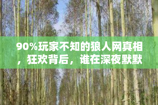 90%玩家不知的狼人网真相,狂欢背后,谁在深夜默默删号? 90%玩家不知的狼人网真相,狂欢背后,谁在深夜默默删号?