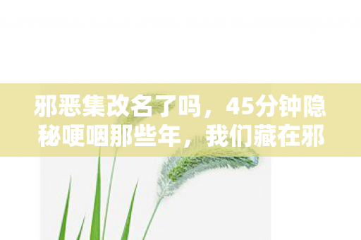 邪恶集改名了吗,45分钟隐秘哽咽那些年,我们藏在邪恶集里的青春暗号 邪恶集改名了吗,45分钟隐秘哽咽那些年,我们藏在邪恶集里的青春暗号