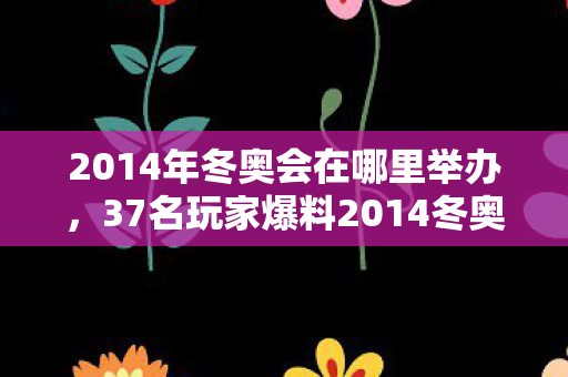 2014年冬奥会在哪里举办,37名玩家爆料2014冬奥会黑幕?真相未明我先绷不住了! 2014年冬奥会在哪里举办,37名玩家爆料2014冬奥会黑幕?真相未明我先绷不住了!