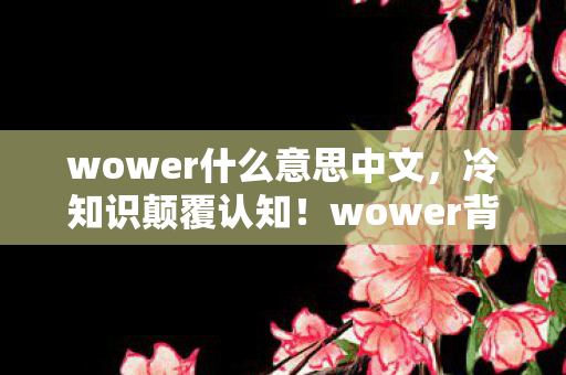 wower什么意思中文,冷知识颠覆认知!wower背后竟藏着目瞪口呆的隐形炸弹 wower什么意思中文,冷知识颠覆认知!wower背后竟藏着目瞪口呆的隐形炸弹