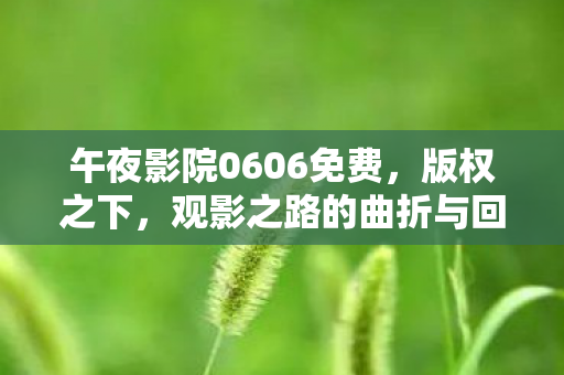 午夜影院0606免费,版权之下,观影之路的曲折与回归 午夜影院0606免费,版权之下,观影之路的曲折与回归