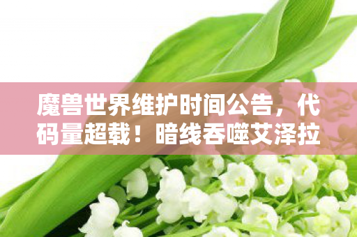 魔兽世界维护时间公告,代码量超载!暗线吞噬艾泽拉斯,当维护倒计时触发集体头皮发麻事件 魔兽世界维护时间公告,代码量超载!暗线吞噬艾泽拉斯,当维护倒计时触发集体头皮发麻事件