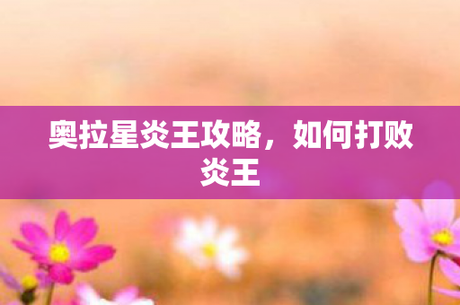 奥拉星炎王攻略图片