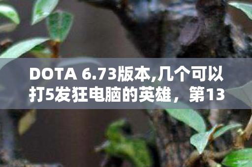 DOTA 6.73版本,几个可以打5发狂电脑的英雄,第13次蹊跷更新后,我后背发凉,DOTA6.73竟是场持续十年的局? DOTA 6.73版本,几个可以打5发狂电脑的英雄,第13次蹊跷更新后,我后背发凉,DOTA6.73竟是场持续十年的局?