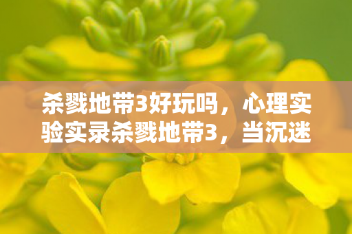 杀戮地带3好玩吗,心理实验实录杀戮地带3,当沉迷成为细思极恐的神经操控 杀戮地带3好玩吗,心理实验实录杀戮地带3,当沉迷成为细思极恐的神经操控
