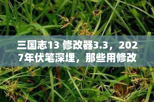 三国志13 修改器3.3,2027年伏笔深埋,那些用修改器共筑的三国梦,如今想起鼻子一酸 三国志13 修改器3.3,2027年伏笔深埋,那些用修改器共筑的三国梦,如今想起鼻子一酸