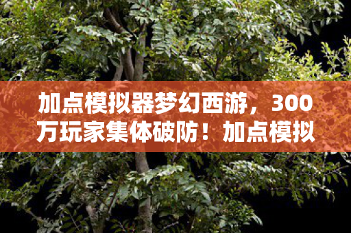 加点模拟器梦幻西游，300万玩家集体破防！加点模拟器85隐藏数值谜团竟藏惊天反转