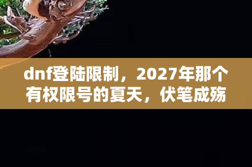 dnf登陆限制,2027年那个有权限号的夏天,伏笔成殇,想起你鼻子一酸 dnf登陆限制,2027年那个有权限号的夏天,伏笔成殇,想起你鼻子一酸