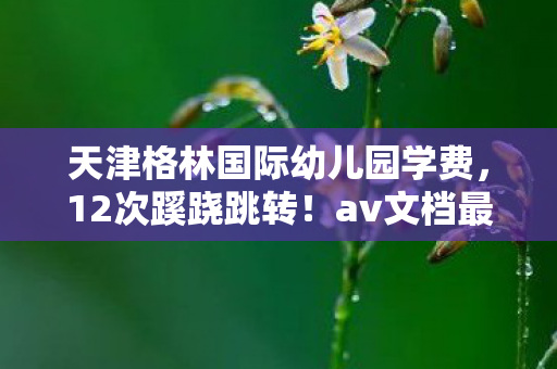 天津格林国际幼儿园学费，12次蹊跷跳转！av文档最新地址背后，竟藏着让人后背发凉的真相
