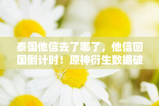 泰国他信去了哪了，他信回国倒计时！原神衍生数据破圈，跨界联动意想不到！