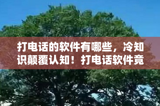 打电话的软件有哪些，冷知识颠覆认知！打电话软件竟藏着目瞪口呆的十年谎言