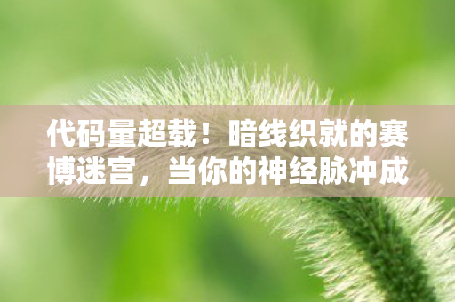 代码量超载！暗线织就的赛博迷宫，当你的神经脉冲成为高清直播的头皮发麻燃料