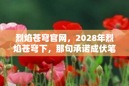 烈焰苍穹官网，2028年烈焰苍穹下，那句承诺成伏笔，如今想起鼻子一酸