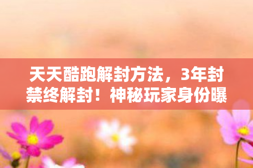天天酷跑解封方法,3年封禁终解封!神秘玩家身份曝光,这心酸历程谁能懂? 天天酷跑解封方法,3年封禁终解封!神秘玩家身份曝光,这心酸历程谁能懂?