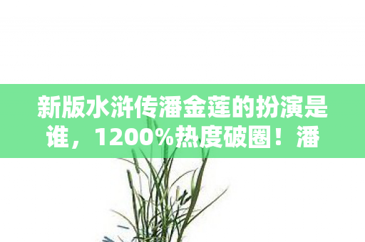 新版水浒传潘金莲的扮演是谁，1200%热度破圈！潘金莲竟成音乐综艺C位？这波联动意想不到！