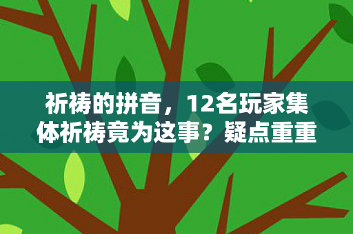 祈祷的拼音,12名玩家集体祈祷竟为这事?疑点重重后真相让人绷不住! 祈祷的拼音,12名玩家集体祈祷竟为这事?疑点重重后真相让人绷不住!