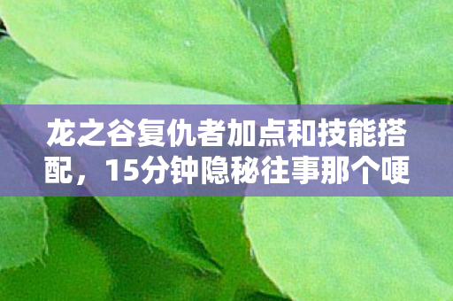 龙之谷复仇者加点和技能搭配,15分钟隐秘往事那个哽咽着研究复仇者加点的深夜,你还记得吗? 龙之谷复仇者加点和技能搭配,15分钟隐秘往事那个哽咽着研究复仇者加点的深夜,你还记得吗?