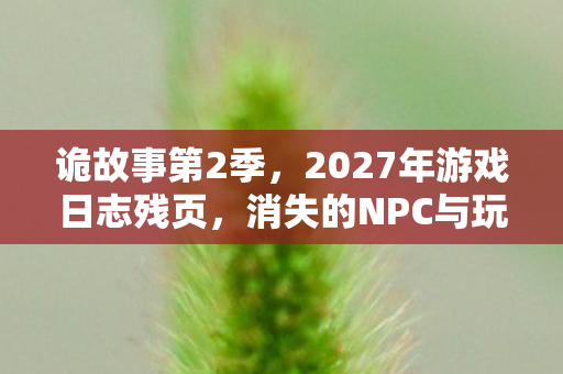 诡故事第2季,2027年游戏日志残页,消失的NPC与玩家集体失忆的毛骨悚然悬案 诡故事第2季,2027年游戏日志残页,消失的NPC与玩家集体失忆的毛骨悚然悬案